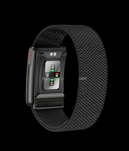 Image of Loop Smart Band Fitness Health Activity Tracker Medical Grade ECG PPG Body Temperature, HRV Analysis, 120+ Exercise Modes, Sleep and Stress Monitor, Subscription Free Screenless Smart Bracelet, Black
