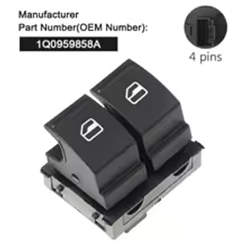 Interrupteur de commande vitre électrique arrière réactif pour VW 1Q0959858A