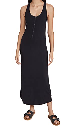 Robe henley noire Raven Splendid en maille fine haut de gamme