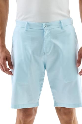 Image of SNITCH Men Casual Shorts | Regular Fit Mid Rise Solid Pattern | 100% Cotton Smooth Texture with Drawstring Closure & Elastic Waistband for Summer & Club Wear