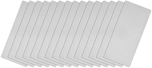 uxcell Blank Metal Card, 2" x 0.9" Brushed 201 Stainless Steel Plate for DIY Laser Engraving Nameplate, 0.4mm Thick Silver Tone 15 Pcs