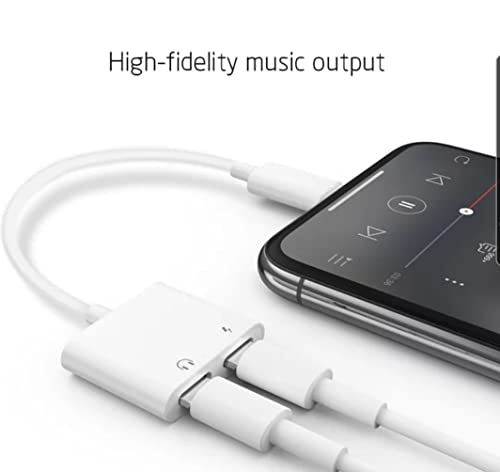 Adaptador 2 em 1 Lightning + Lightning Para Carregar E Usar Fone e Microfone com entrada Lightning a
