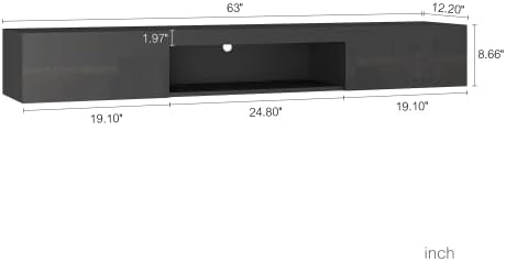 KEIKI-Wall-Mounted TV Stand-Modern with LED Lights