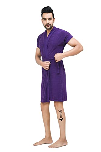 Image of Terry Bath robe For Men Fit Upto 42 inches Purple