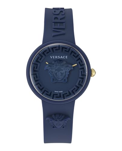 Versace Medusa Pop Collection Luxury Womens Watch Timepieces with a Navy Strap, Case and Dial