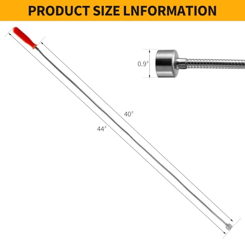 Flexible Arm Longer Magnetic Pick up Tool - 20LB Pull Force,44”Long,Bendable Magnet Sweeper Stick,Long Flexible Retriever Stick,Gift for Home or Auto Men Women Husband Birthday Father's Day,Christmas - Thumbnail 2