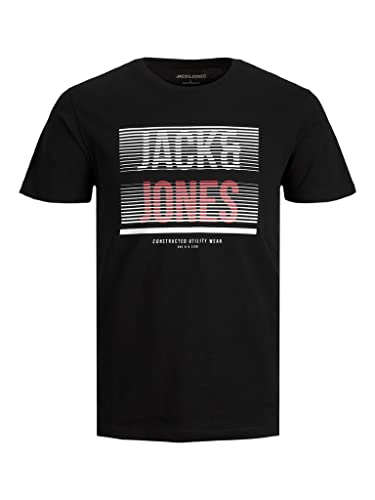 Jack & Jones JJBRIX Tee SS Crew Neck T-Shirt, Noir, XL Homme