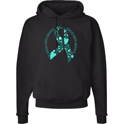 inktastic Ovarian Cancer Awareness Teal Ribbon Made Of Adult Hoodie Sweatshirt