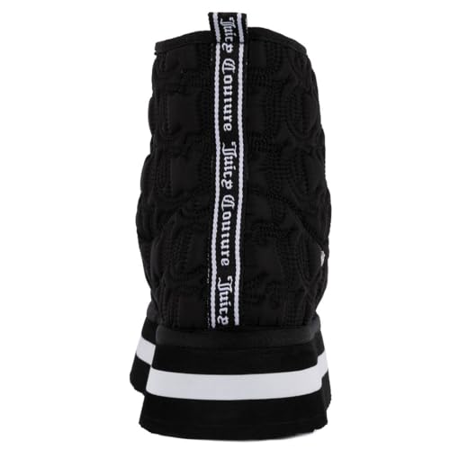 JUICY COUTURE Women's Quilted Slip-On Winter Boots – Waterproof, Warm Mid-Calf Snow Booties with Logo Strap-Kissie4