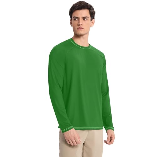 Dark Green UPF 50+ Sun Shirts for Men Comfortable Long Sleeve Mens Sun Shirts Protection Long Sleeve Summer3