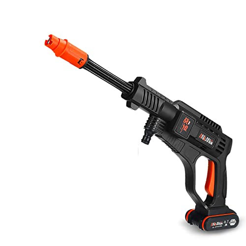 Nettoyeur Haute Pression, 90 Bars, 22 000 mAh, Haute Pression, Auto-amorçante, Maintien 80 Minutes, Pistolet à Eau de Lavage de Voiture sans Fil, Convient pour Laver Les Voitures/clôtures/parements,