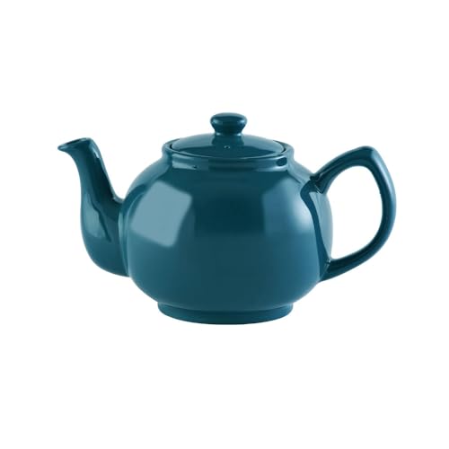 Price & Kensington Englische Teekanne für 6 Tassen, aus hochwertigem Steingut, Teekännchen mit Glanzglasur, dunkelblau, mikrowellen- und spülmaschinenfest, Vintage Teebereiter