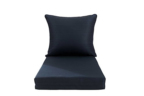 Sunjoy S-PL062PFB-B 2-Piece Chair Deep Seating Outdoor Cushion, Small (Pack of 2), Blue