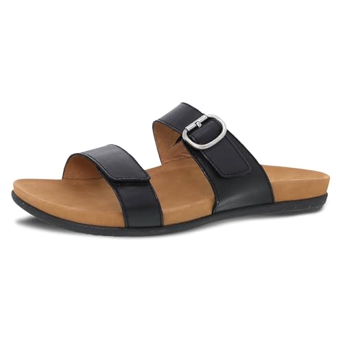 Dansko Justine Adjustable Sandal for Women - Leather Linings and Uppers for All-Day Comfort - Dual-Density EVA Footbed and Lightweight Rubber Outsole for Long-Lasting Wear