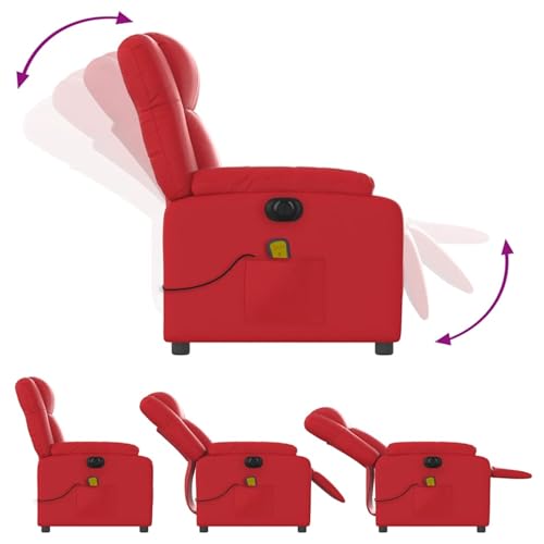 Homgoday Massagesessel Rot Kunstleder Relaxsessel Model3205148 – Bild 6