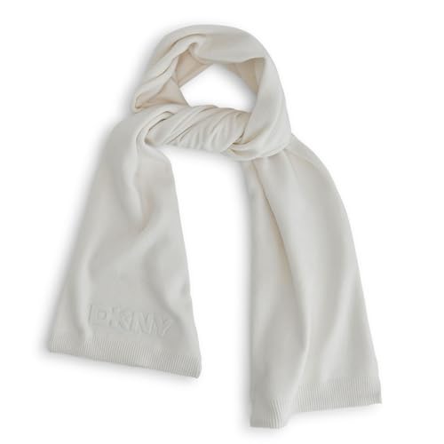 DKNY womens Debossed Solid Scarf With Logo