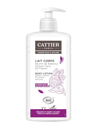 CATTIER PARIS Loción corporal hidratante para el cuerpo, aroma a flor de higo, crema corporal vegana, etiqueta de plástico 100% reciclado, 500 ml