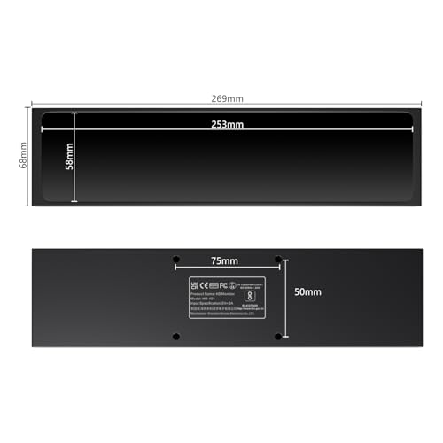 AISHICHEN 11.26 Mini Monitor FHD 1920x440 Small Wide Monitor for PC Case, LCD Screen IPS Display with HDMI & Type-C for Raspberry Pi Laptop CPU GPU Temperature Aida64 Monitoring