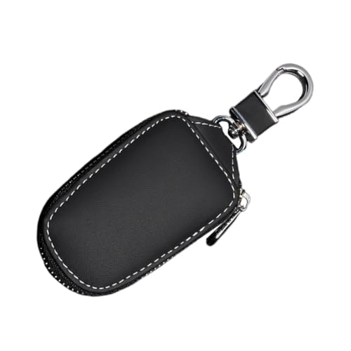 Baluue Funda para Llaves de Coche de Cuero Negro Protección Resistente para Mando Inteligente Soporte Compacto y Práctico para Llavero Bolsa Colgante Adecuado para Uso Diario
