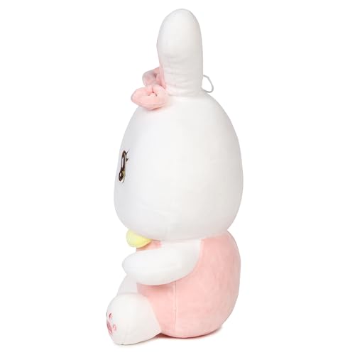 Image of ADORA Rabbit Soft Toys Doll Soft Toy Stuffed Animal Plush Teddy for Kids Birthday Gifts Toys for Baby Boys Girls| Skin Friendly Ultra Soft Animal Toys White & Pink (Size 35Cm)