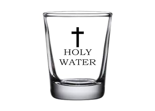Rogue River Tactical Sarcastic Funny Holy Water Shot Glass, Gift Idea for Friend, Coworker or Boss, 1.5 Ounce