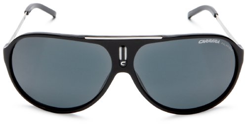 Carrera unisex adult Hot/S Sunglasses, Black and Palladium Frame/Grey Lens, 64 mm US2