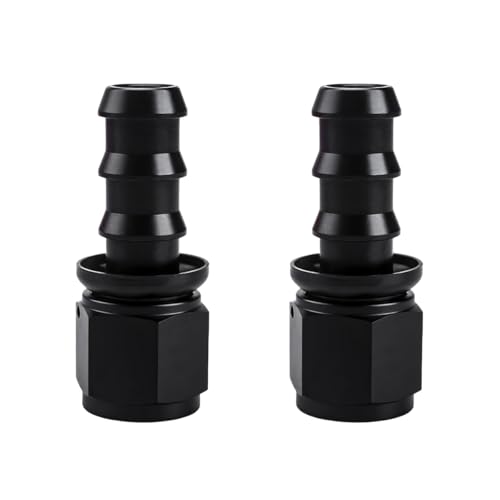 SHMZK 2 PCS 10AN Straight Push Lock Hose Fitting End, Aluminum Female Straight Swivel Barb Oil Line Fitting End, Push-on/Lock Swivel Barb Connector Hose Adaptor for Rubber Fuel Line
