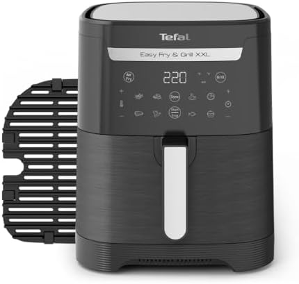 Tefal Easy Fry XXL 2in1 Digital Dual Air Fryer & Grill, 6.5L or 3.25L x2 Drawer Capacity, 8 Programs, Black, EY801827, Amazon Exclusive, 1830 W