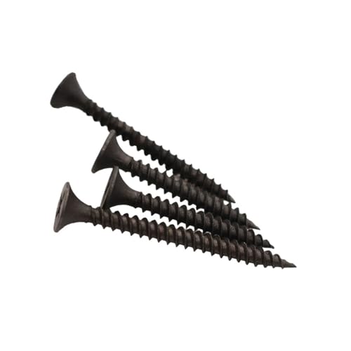 Available In A Variety Of Sizes. 25Pcs M3.5 Carbon Steel Black Cross Recessed Countersunk Flat Head Tapping Screws Wood Screw Wall Nails Drywall Nail(M3.5x50mm)