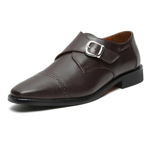 Image of LOUIS STITCH Men's Formal Shoes | Italian Leather Double Monk Strap Handcrafted | Stylish Slipon Shoes for Business, Formal, (LSRXSM)