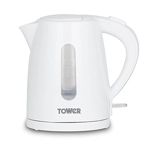 Preisvergleich Produktbild Tower T10029W Wasserkessel mit 360° drehbarem Boden, 2200 W, Weiß