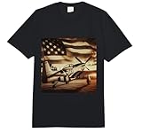 North American P-51 Mustang WW2 Fighter Vintage US Flag Comfort Colors Adult Heavyweight T-Shirt