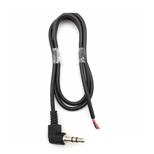 5PCS 3.5mm Jack DIY Earphone Audio Cable Replacement Cable Compatible with Headphone Single Crystal Copper Wire Earphone Repair Wire Cable(50cm Elbow) -  Gnamn