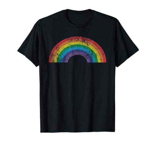 Regenbogen-Shirt, Vintage-Stil, Retro-Stil, 80er-Jahre-Stil, für Damen, Herren, Mädchen, Geschenk T-Shirt