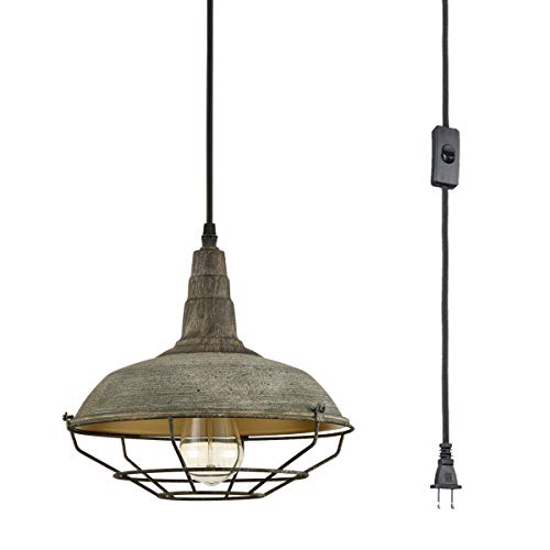 DANSEER-Farmhouse-Plug-in-Pendant-Light-with-16-Feet-Hanging-Cord-Hanging-Lighting-Fixture DANSEER Farmhouse Plug in Pendant Light with 16 Feet Hanging Cord Hanging Lighting Fixture