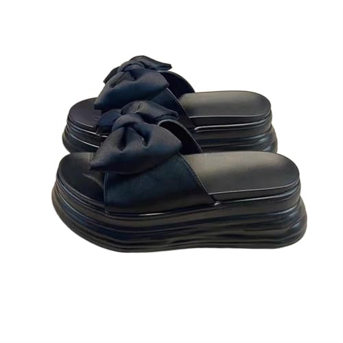 Womens Sandals Bowknot sandals thick-soled slippers for women casual outdoor wear fashionable all-match height-increasing sandals