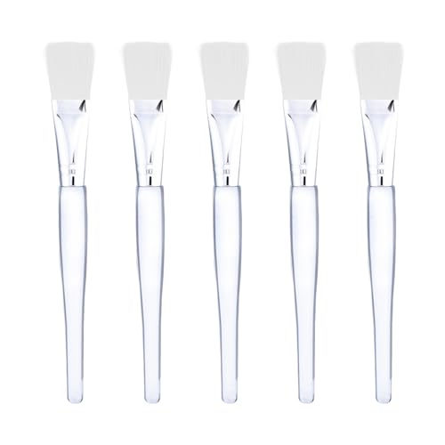 5 Stück Maskenpinsel,Silikon Pinsel für Gesichtsmasken und Kosmetik,Vielseitiger Applikator zur Sanften Anwendung von Serum,Reinigungsmaske und Augenmaske,Ideal für Die Tägliche Hautpflege(Weiß)