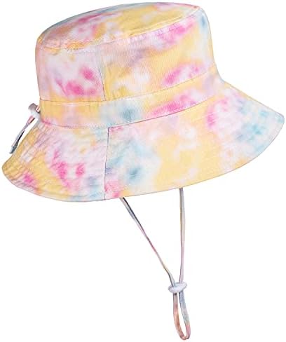 Adjustable Wide Brim Sun Hat - Summer Bucket Hat  for Infant Toddler and Kids UPF 50+