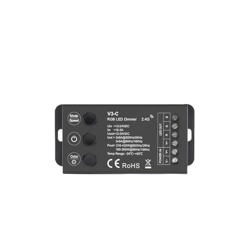 Contrôleur LED RGB V3-C à fréquence PWM ajustable pour un éclairage COB 5050 fluide