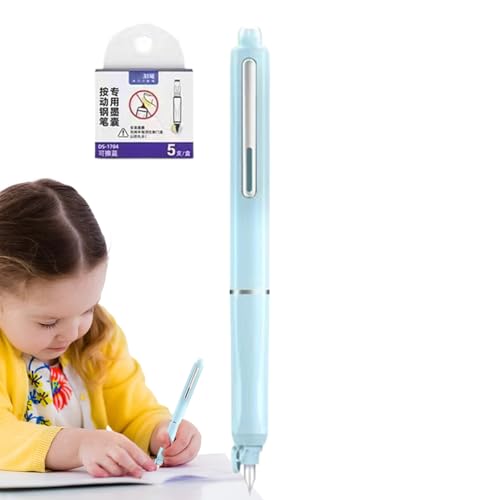Pluma estilográfica retráctil: juego de pluma de punta fina de perfil fino, diseño de distribución de tinta a base de cartucho, ayuda a escribir la creación de líneas controladas, accesorio de dibujo
