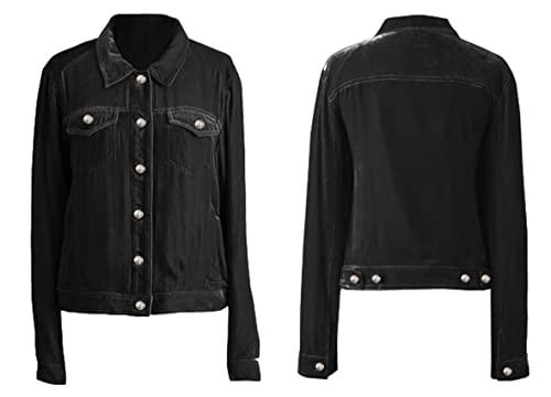 futurino Women's Solid Long Sleeve Velvet Jacket Cardigan Coat with Pocket Coat Future Women's Solid Long Sleeve Velvet4