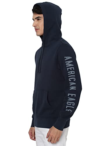 Image of American Eagle Men Blue Super Soft Icon Graphic Hoodie