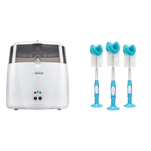 Image of Dr. Brown's Deluxe Bottle Sterilizer and Baby Bottle Cleaning Brush with Sponge and Scrubber Bundle