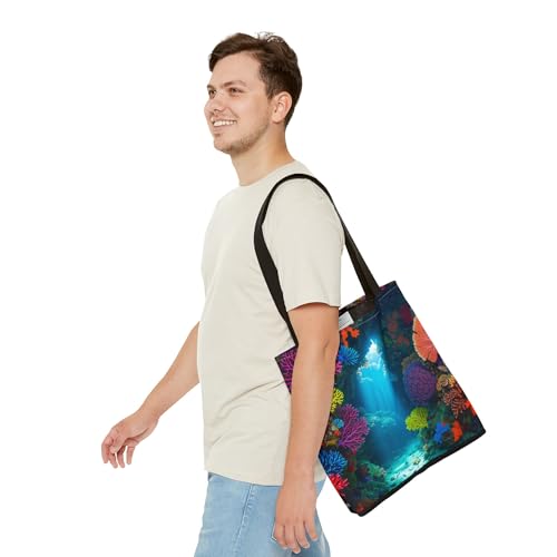 Premium Colorful Coral Cave Tote Bag with Reinforced Stitching3