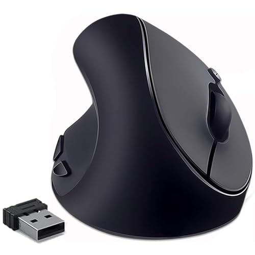 BeWishes Souris pour gaucher, Souris Ergonomique Verticale sans Fil 2,4 G, 3 DPI réglables (800/1200/1600), Moins de Bruit, spécialement pour Les gauchers de...