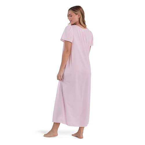 Image of Miss Elaine Nightgown - Women's Long Tricot Nightgown, Short Flutter Sleeves, Comfortable Lightweight Fabric, Sleepwear
