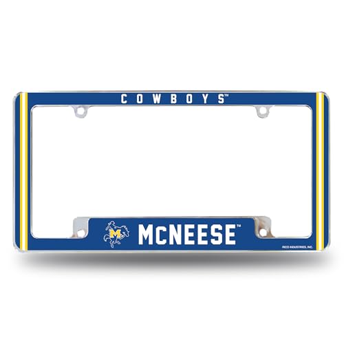 Rico Industries NCAA McNeese State Cowboys 12" x 6" Chrome All Over Automotive License Plate Frame for Car/Truck/SUV