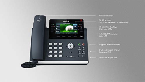 Teléfono Yealink T46G SIP POE Bundle con Fuente de Poder miniatura 2