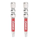 QUARKZMAN Torx-Kopf Schraubendreher-Bit 1/4" Sechskantschaft 2" (50mm) Lang Magnetisch Manipulationssicher 6-Punkt Stern Bohrbits S2 Stahl Industrielle Kraftschraubendreher Mit Lochspitze