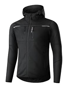 INBIKE Fahrradjacke Herren Wasserdicht Softshelljacke Übergangsjacke Winter Radjacke Laufjacke Funktionsjacke Winterjacke Regenjacke Fahrrad Wanderjacke Atmungsaktiv Warm Outdoorjacke Schwarz XL